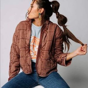 SOLD.        Free people Dolman jacket Cherry Cola